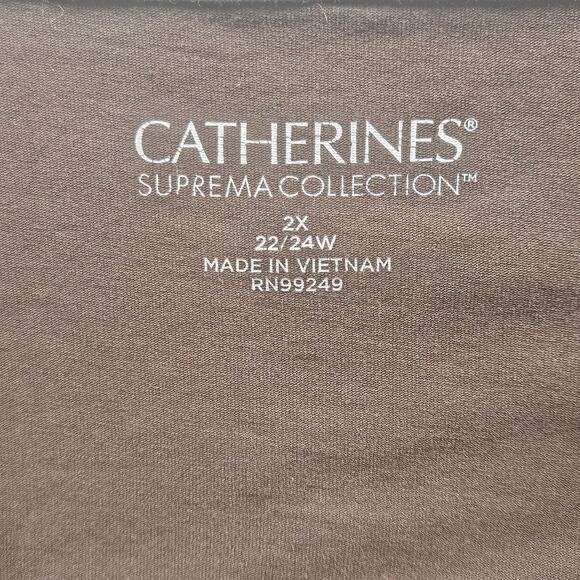 NWOT Catherines Suprema Collection Brown Tank 2XL/22 - 24W Shear Trim Neckline - Picture 5 of 6